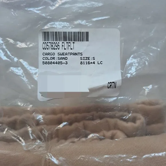 NEW BALMAIN Cargo Sweatpants Tan Sand Color Size S